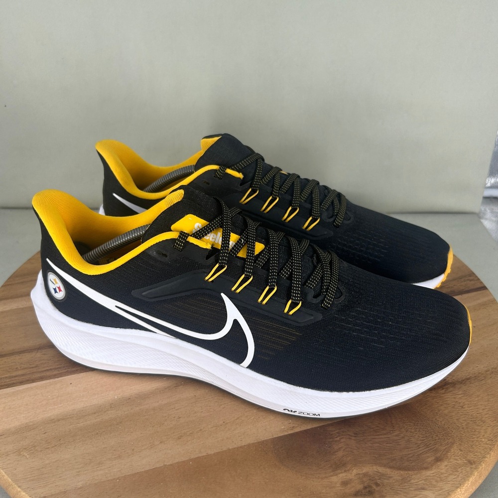 Nike Air Zoom Pegasus 39 Pittsburgh Steelers Black Gold DR2059-001 Mens 12.5
